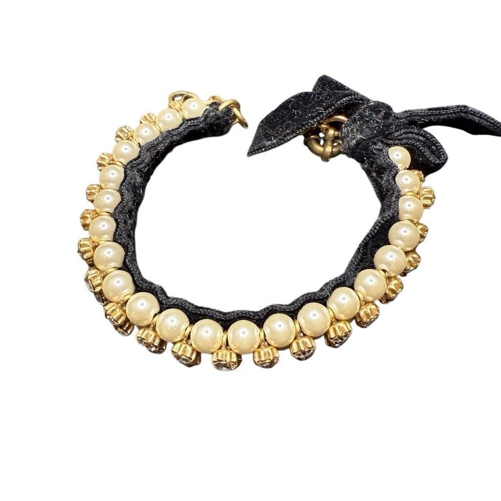 J. Crew Black and Gold Pearl Bracelet